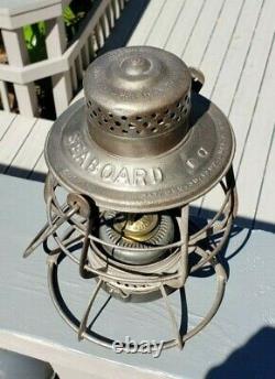 Tall SEABOARD Casey Railroad lantern withclear CNX SEABOARD cast globe