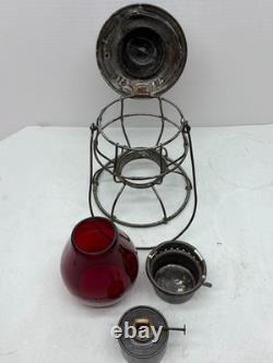 Terminal Railroad Association Of St Louis Handlan Lantern Red Cast TRRA Globe