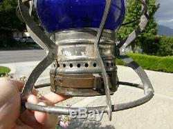 Texas & Pacific Handlan Buck Tall Blue Globe Railroad Lantern