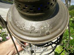 Texas & Pacific Handlan Buck Tall Blue Globe Railroad Lantern