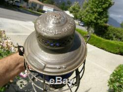 Texas & Pacific Handlan Buck Tall Blue Globe Railroad Lantern