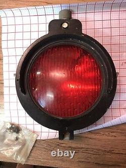 Two 7 Lens Vintage Railroad Safetran Red Warning Signal Lights Train Track lamp