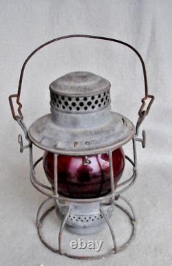 U. P. Railroad lantern RED lens Adams westlake co lantern