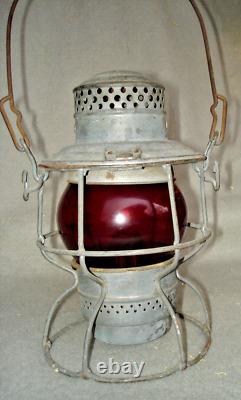 U. P. Railroad lantern RED lens Adams westlake co lantern