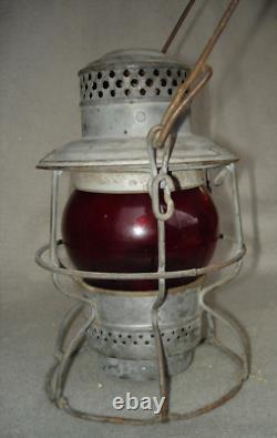 U. P. Railroad lantern RED lens Adams westlake co lantern