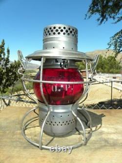 UNION PACIFIC RAILROAD LANTERN Signal Red Etched UP Lantern Globe