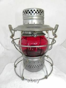 UNION PACIFIC RAILROAD LANTERN Signal Red Etched UP Lantern Globe