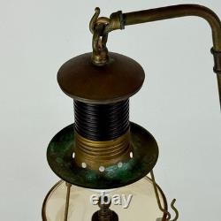 Unique Early 20th Century Industrial Table Lamp in Magical Railway Lantern Desig