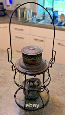 VERY RARE Antique Adlake Railroad Lantern O & W P Railway Oregon Water & Power
