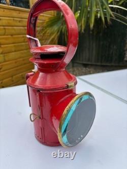 VINTAGE 3 Aspect LONDON TRANSPORT RAILWAY LAMP with BRASS BURNER