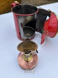 VINTAGE 3 Aspect LONDON TRANSPORT RAILWAY LAMP with BRASS BURNER