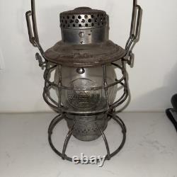 VINTAGE ADAMS & WESTLAKE (N. Y. C. R. R) NEW YORK CENTRAL RAILROAD LANTERN WithGLOBE