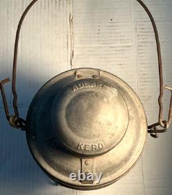 VINTAGE ADLAKE KERO N. H RAILROAD LANTERN WithVINTAGE COBOLT KOPP GLOBE VERY RARE