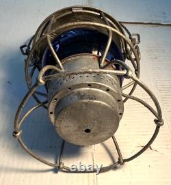VINTAGE ADLAKE KERO N. H RAILROAD LANTERN WithVINTAGE COBOLT KOPP GLOBE VERY RARE