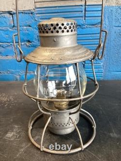 VINTAGE ADLAKE MICHIGAN CENTRAL RAILROAD LANTERN WithEMBOSSED (M. C. R. R.) GLOBE