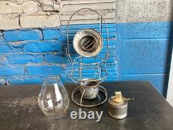 VINTAGE ADLAKE MICHIGAN CENTRAL RAILROAD LANTERN WithEMBOSSED (M. C. R. R.) GLOBE