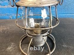 VINTAGE ADLAKE MICHIGAN CENTRAL RAILROAD LANTERN WithEMBOSSED (M. C. R. R.) GLOBE