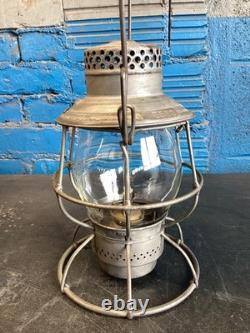 VINTAGE ADLAKE MICHIGAN CENTRAL RAILROAD LANTERN WithEMBOSSED (M. C. R. R.) GLOBE
