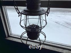 VINTAGE ADLAKE PENNSYLVANIA LINES RAILROAD LANTERN WithEMBOSSED PENN. LINES GLOBE