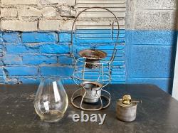 VINTAGE ADLAKE PENNSYLVANIA LINES RAILROAD LANTERN WithEMBOSSED PENN. LINES GLOBE
