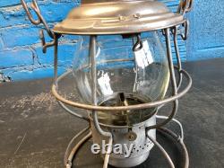 VINTAGE ADLAKE PENNSYLVANIA LINES RAILROAD LANTERN WithEMBOSSED PENN. LINES GLOBE