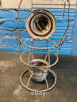 VINTAGE ADLAKE PENNSYLVANIA LINES RAILROAD LANTERN WithEMBOSSED PENN. LINES GLOBE