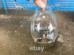 VINTAGE ADLAKE THE ADAMS PENNSYLVANIA LINES RAILROAD LANTERN WithETCHED GLOBE