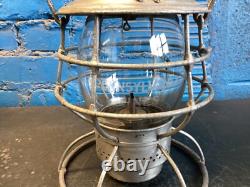 VINTAGE ADLAKE THE ADAMS PENNSYLVANIA LINES RAILROAD LANTERN WithETCHED GLOBE