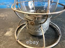 VINTAGE ADLAKE THE ADAMS PENNSYLVANIA LINES RAILROAD LANTERN WithETCHED GLOBE