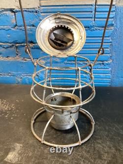 VINTAGE ADLAKE THE ADAMS PENNSYLVANIA LINES RAILROAD LANTERN WithETCHED GLOBE