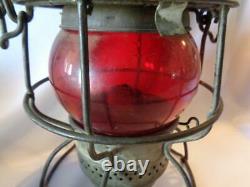 VINTAGE ARMSPEAR MFG. 1925 ERIE RAILROAD LANTERN With RED GLOBE FREE SHIPPING
