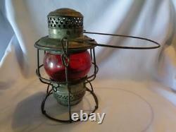 VINTAGE ARMSPEAR MFG. 1925 ERIE RAILROAD LANTERN With RED GLOBE FREE SHIPPING