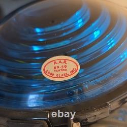VINTAGE! Adlake Railroad Signal Lamp Blue Amber Kopp Glass Lenses A. A. R. Tested