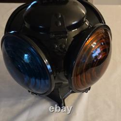 VINTAGE! Adlake Railroad Signal Lamp Blue Amber Kopp Glass Lenses A. A. R. Tested