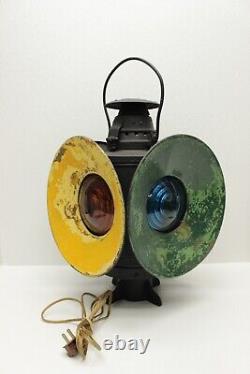 VINTAGE Antique DRESSEL Railroad Lantern 4Way Switch Signal Train Light USA MADE