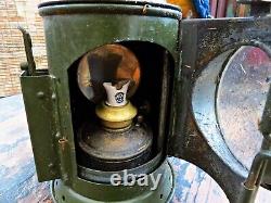 VINTAGE EASTLAKE RAILWAY LAMP. Un-issued, Ex MOD with Crows Foot Mark. Very Rare