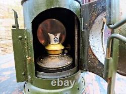 VINTAGE EASTLAKE RAILWAY LAMP. Un-issued, Ex MOD with Crows Foot Mark. Very Rare