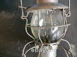 VINTAGE HANDLAN FRISCO RAILROAD BRANDED RR LANTERN WithETCHED SAFETY FIRST GLOBE