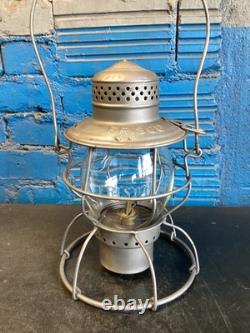 VINTAGE HANDLAN FRISCO RAILROAD LANTERN WithEMBOSSED FRISCO CORNING GLOBE