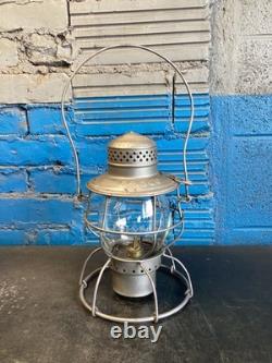 VINTAGE HANDLAN FRISCO RAILROAD LANTERN WithEMBOSSED FRISCO CORNING GLOBE