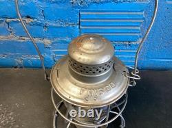 VINTAGE HANDLAN FRISCO RAILROAD LANTERN WithEMBOSSED FRISCO CORNING GLOBE