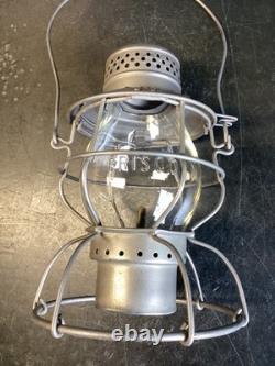 VINTAGE HANDLAN FRISCO RAILROAD LANTERN WithEMBOSSED FRISCO CORNING GLOBE