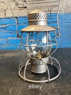 VINTAGE HANDLAN FRISCO RAILROAD LANTERN WithEMBOSSED FRISCO CORNING GLOBE
