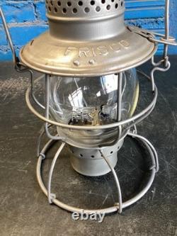 VINTAGE HANDLAN FRISCO RAILROAD LANTERN WithEMBOSSED FRISCO CORNING GLOBE