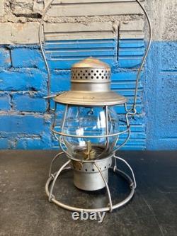 VINTAGE HANDLAN FRISCO RAILROAD LANTERN WithEMBOSSED FRISCO CORNING GLOBE