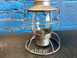 VINTAGE HANDLAN FRISCO RAILROAD LANTERN WithEMBOSSED FRISCO CORNING GLOBE