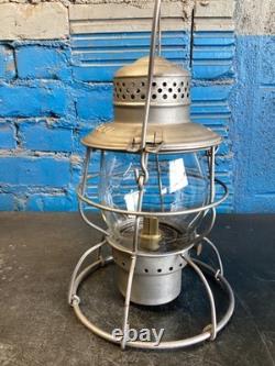 VINTAGE HANDLAN FRISCO RAILROAD LANTERN WithEMBOSSED FRISCO CORNING GLOBE