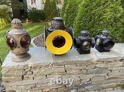 VINTAGE LOT (4) Railroad Lanterns From NY, NEW HAVEN & HARTFORD RAILROAD LINE