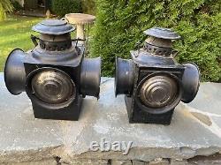 VINTAGE LOT (4) Railroad Lanterns From NY, NEW HAVEN & HARTFORD RAILROAD LINE