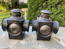 VINTAGE LOT (4) Railroad Lanterns From NY, NEW HAVEN & HARTFORD RAILROAD LINE